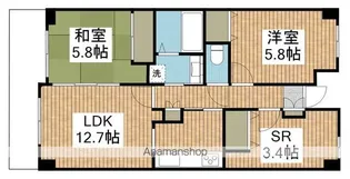 グランディール紫竹山【6階】の間取り
