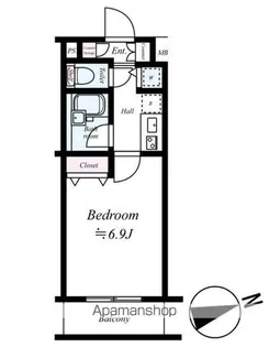 プレール・ドゥーク西新宿【3階】の間取り