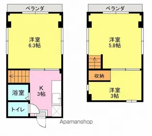 コーポ光ヶ丘【205号室】の間取り