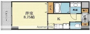 第6クリスタル新大阪【406号室】の間取り