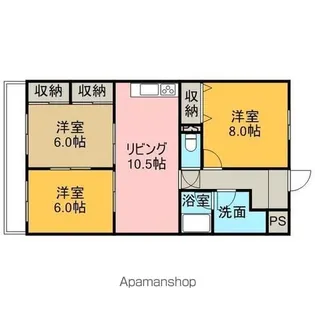 プライメリー岡島【2階】の間取り