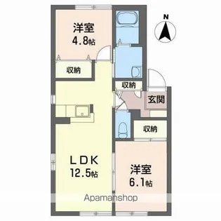 フレグランス中津川B【1階】の間取り
