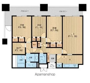 リバーサイド隅田セントラルタワーパレス【17階】の間取り