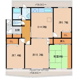 パティオ菩提寺【303号室】の間取り