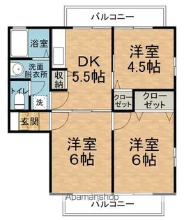 コーポたきいA・B【2階】の間取り