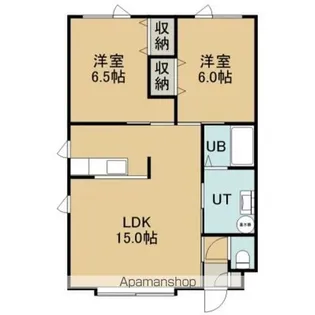 シャトーパークサイド【2階】の間取り