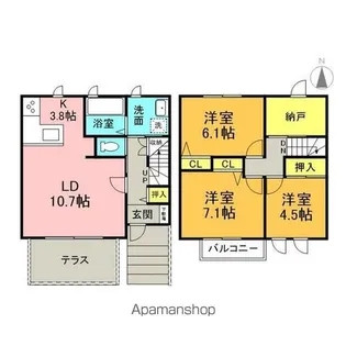 アクアテラス【1階】の間取り