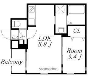 Cherim中村公園Onyx【2階】の間取り