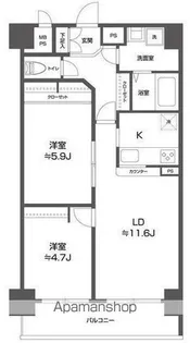 グリーンフィールド大山【2階】の間取り