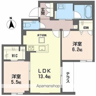 メゾン ボヌール【102号室】の間取り