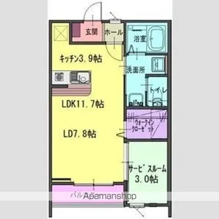 パルテG館【201号室】の間取り