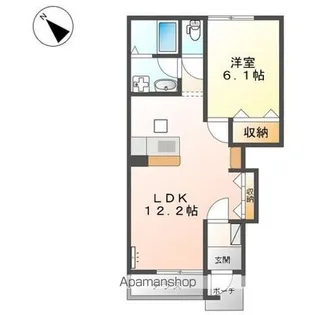 滋賀県近江八幡市江頭町【アパート】の間取り