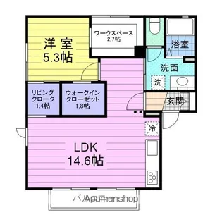ヴィラージュ冠Ⅱ【101号室】の間取り
