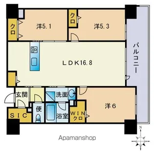 照葉オーシャンステージEAST棟【421号室】の間取り