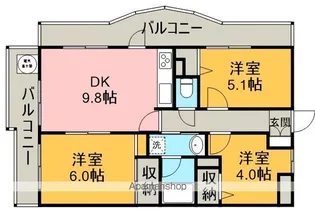 ライオンズマンション川越南古谷第2【5階】の間取り