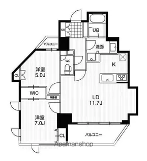 ドゥーエ東池袋【7階】の間取り