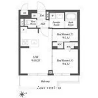ブランシエスタ用賀【3階】の間取り
