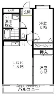 コーポ・ララバイ【B201号室】の間取り