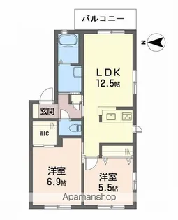 アルカディア辻町 B棟【205号室】の間取り
