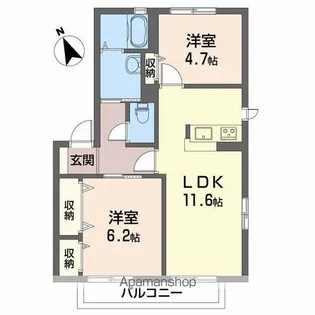 リヴェール森 B棟【2階】の間取り