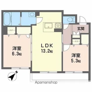 ベレオ万代【2階】の間取り