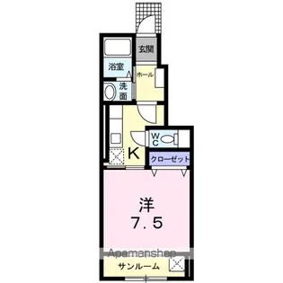 グランシャレー春日【102号室】の間取り