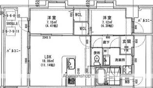 ラシュール・イン大橋Ⅱ【7階】の間取り