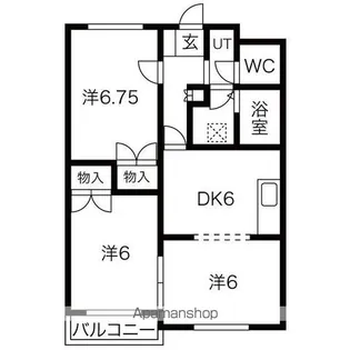 コートルグラン高松【202号室】の間取り