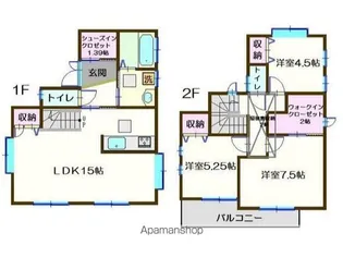 東京都武蔵村山市残堀5丁目【一戸建】の間取り