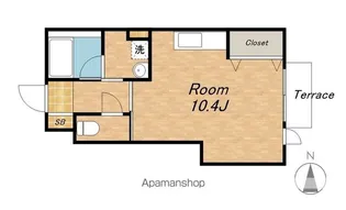 シャインフィールド平方【102号室】の間取り