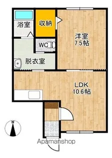 ABODE足寄【2A号室】の間取り