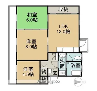 アーバンコート山根【4階】の間取り