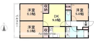サニープレスキャッスルA【1階】の間取り
