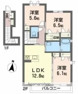 シャーメゾン ブルームステージA棟【2階】の間取り