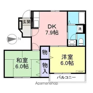 ガーデナホーム福島A【102号室】の間取り