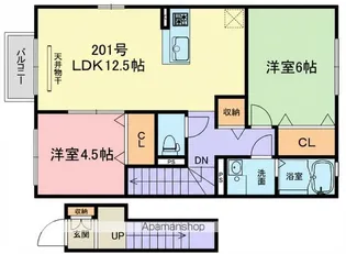 コーポソレイユ【201号室】の間取り