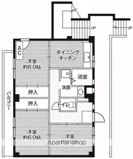 ビレッジハウス秋多5号棟【5階】の間取り