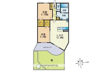 サンコートクボタ【1階】の間取り
