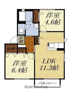 メディオB【2階】の間取り