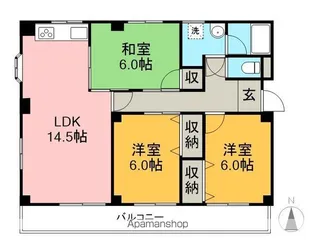 ロイヤルハウス比島 A棟【2階】の間取り