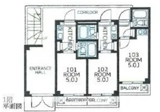 ジュネス上板橋【102号室】の間取り