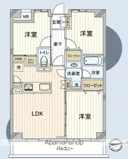 ライベスト武蔵小金井【7階号室】の間取り