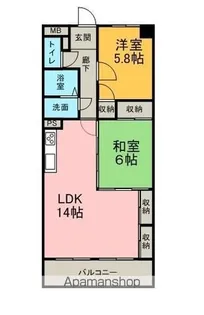 ルーセント向イ山【103号室】の間取り