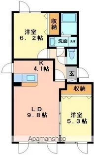 ピュアコート【203号室】の間取り
