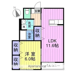 仮称多賀城新田アパートA棟【1階】の間取り