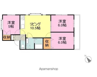 観音台テラスハウスW棟【202号室】の間取り
