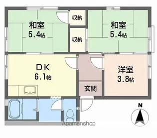 フレグランス小林【102号室】の間取り