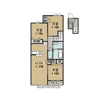 メゾンクレール日暮SOUTH【2階】の間取り
