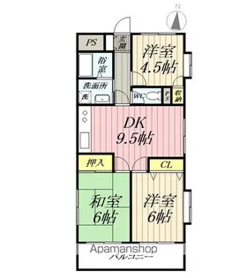 埼玉県三郷市幸房【マンション】の間取り