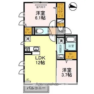 プラムツリー(北新町)【205号室】の間取り